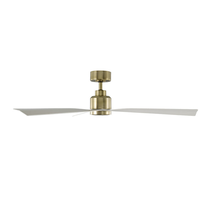 52" Smart Home Compatible 3 Blade Smart Ceiling Fan with Remote WAC Limited Fans Finish: Satin Brass with Matte White Blades, Accessories: Without Light Kit