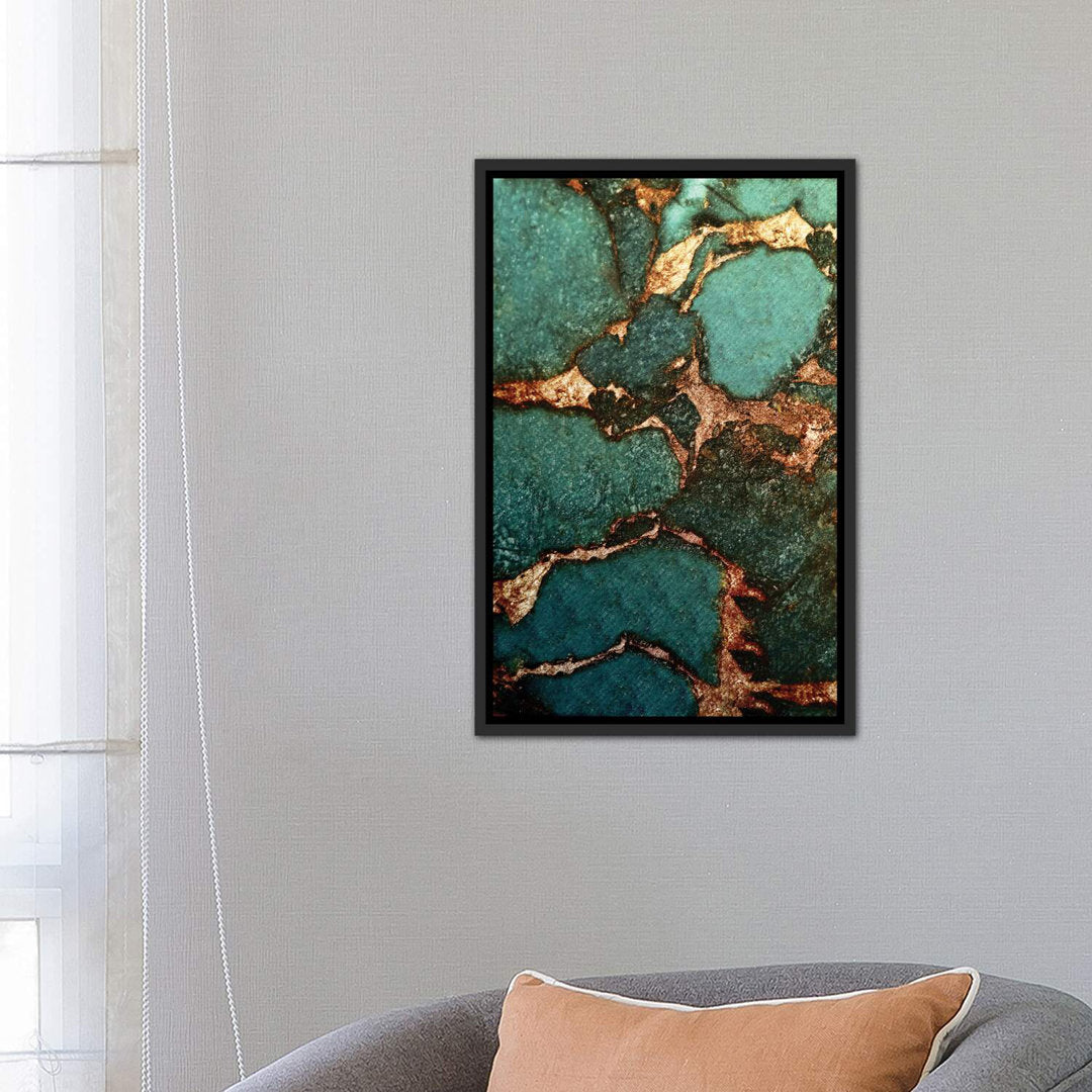 Emerald' - Painting Print East Urban Home Size: 40" H x 26" W x 1.5" D Format: Distressed Black Frame