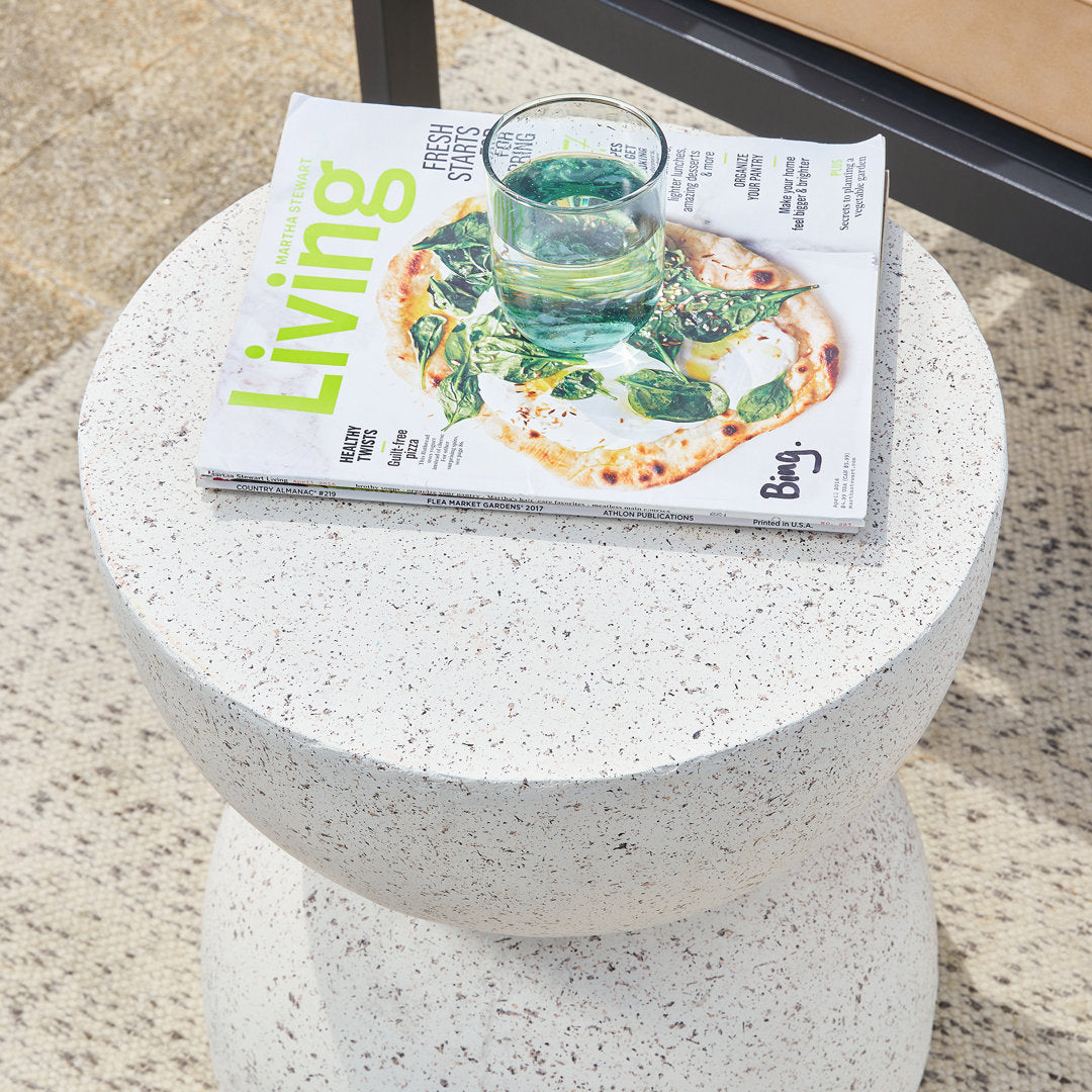 Ruiz 17.75'' Tall Accent Stool Joss & Main Color: White Terrazo