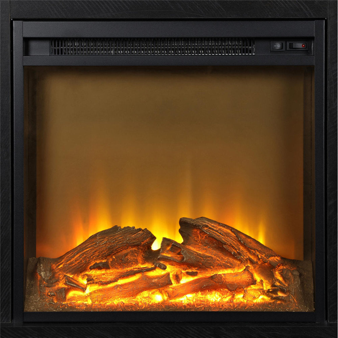 Tucci TV Stand for TVs up to 50" with Electric Fireplace Included Darby Home Co Color: Black