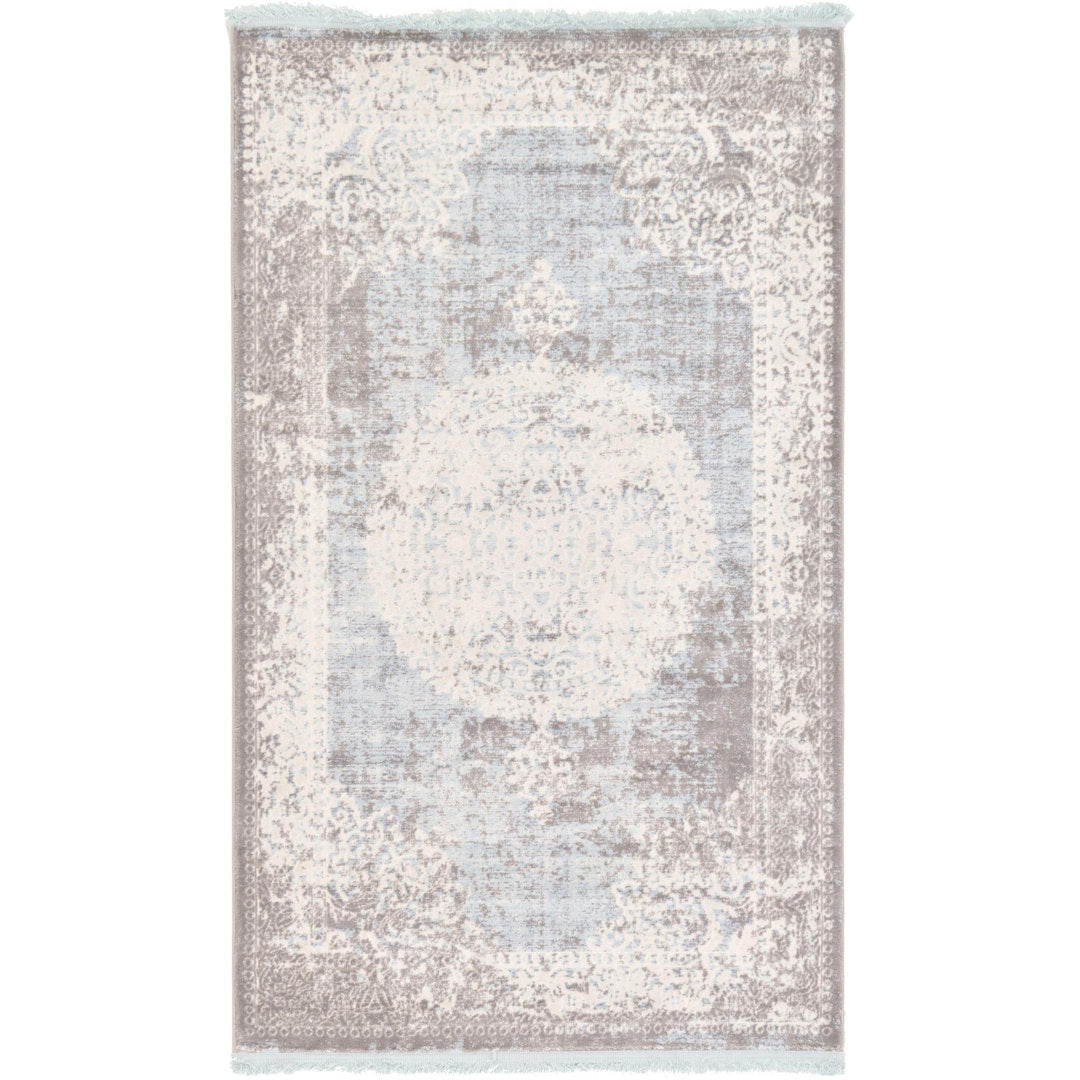 Teadora Gray/Light Blue/Ivory Area Rug Bungalow Rose Rug Size: Rectangle 3'3" x 5'3"