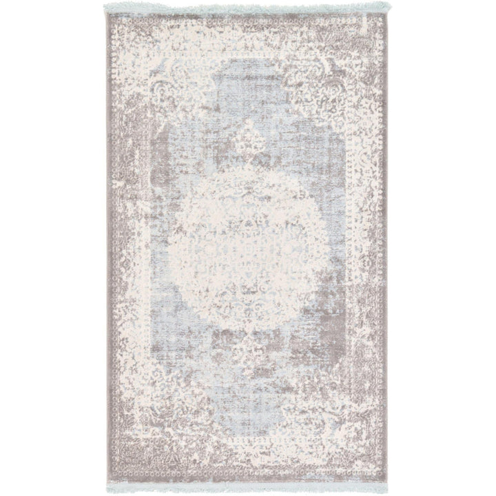 Teadora Gray/Light Blue/Ivory Area Rug Bungalow Rose Rug Size: Rectangle 3'3" x 5'3"