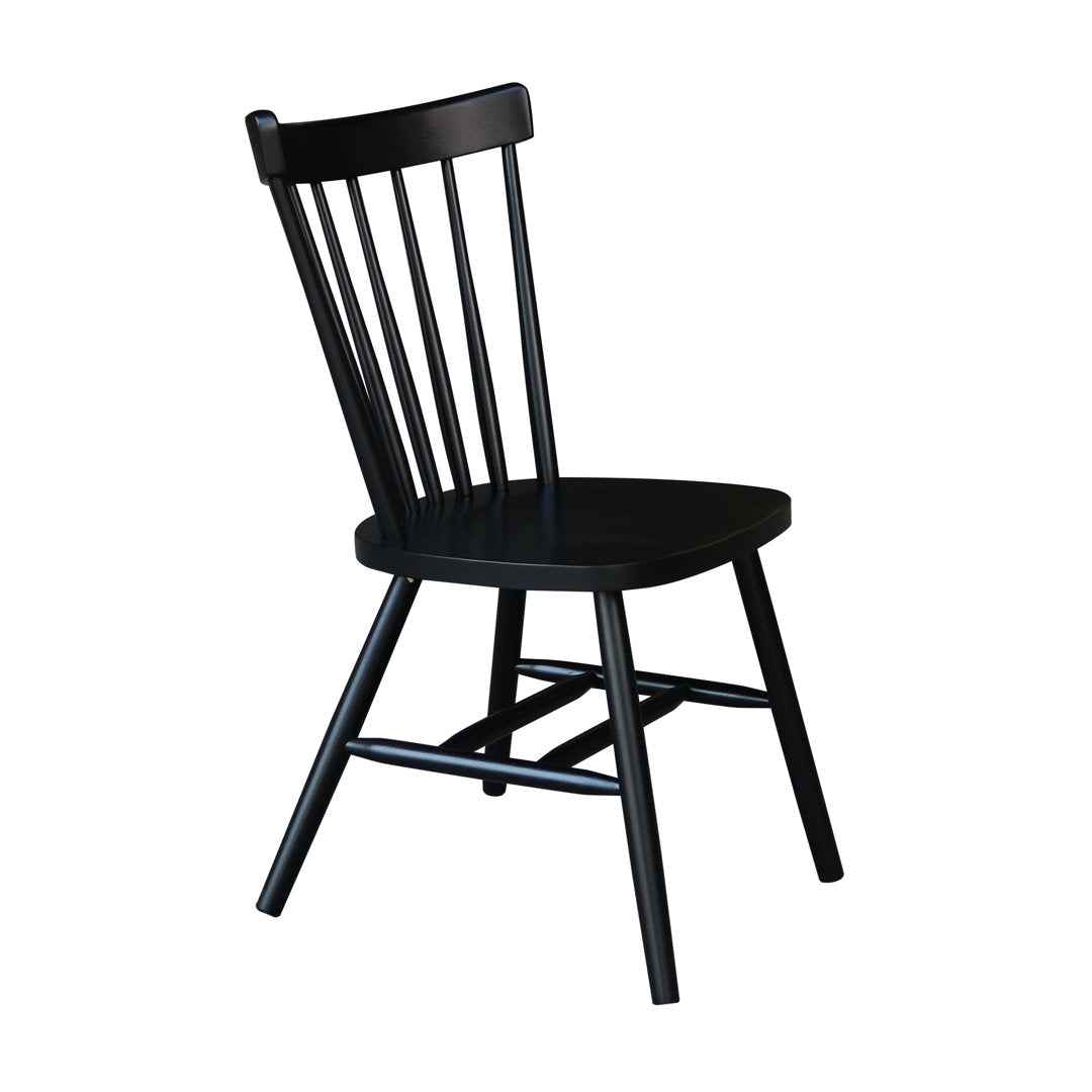Sofia Solid Wood Slat Back Side Chair August Grove® Color: Black