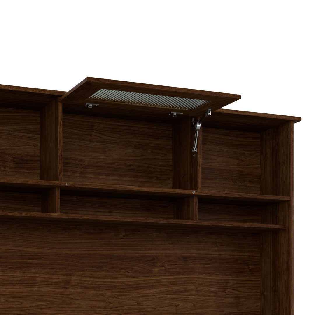 Shelonda L-Shape Executive Desk with Hutch Latitude Run® Color: Modern Walnut