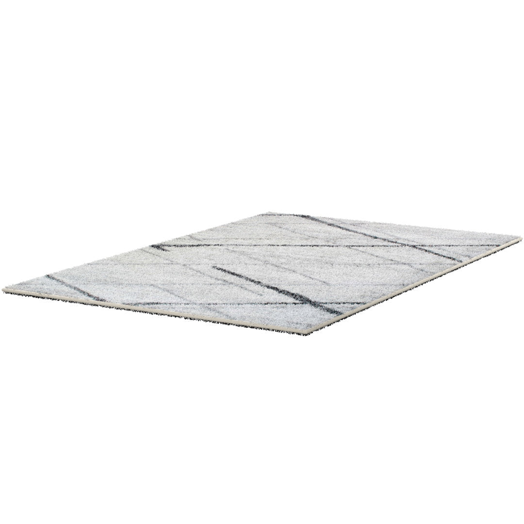 Amii Abstract Stripe Contemporary Ivory/Gray/Charcoal Area Rug Wrought Studio™ Rug Size: Rectangle 12' x 15'