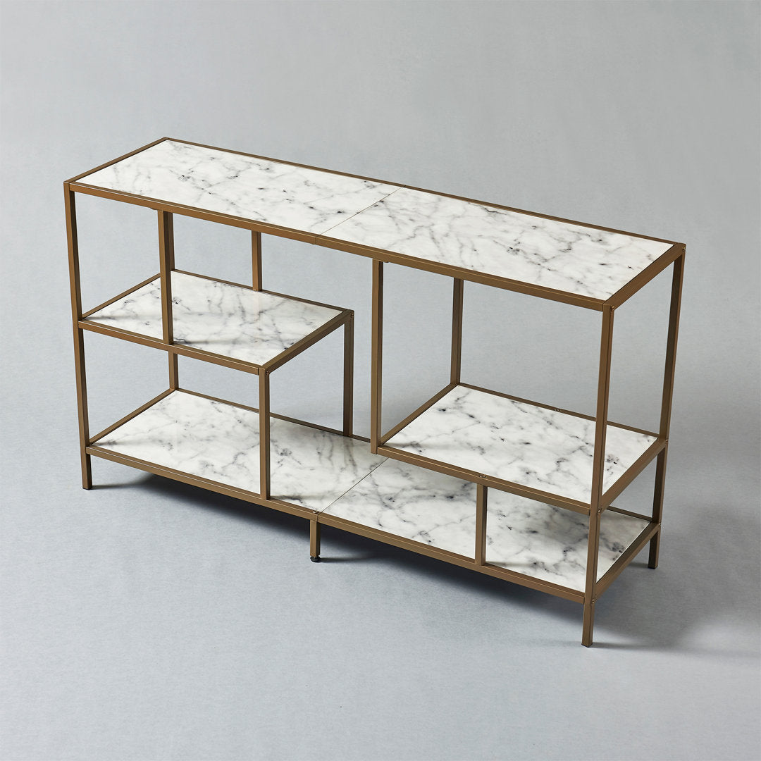 Carbone Media Stand with Faux Marble Finish Mercer41