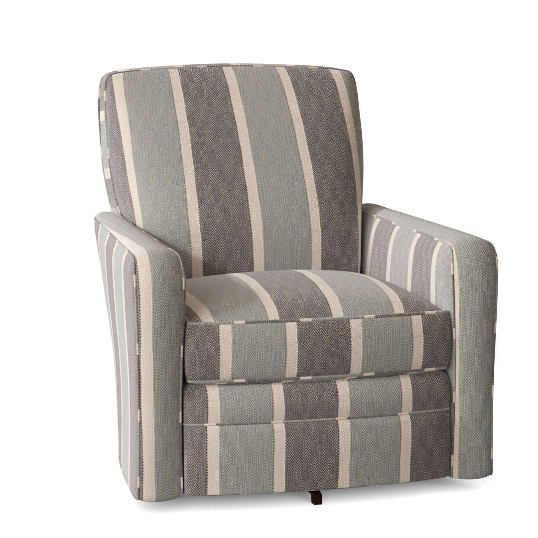 Idana 32" Wide Swivel Armchair Birch Lane™ Arm Covers: No, Body Fabric: Beachbum 21 Gray Stripe