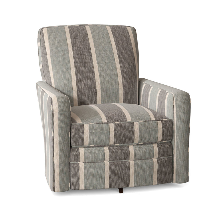 Idana 32" Wide Swivel Armchair Birch Lane™ Arm Covers: No, Body Fabric: Beachbum 21 Gray Stripe