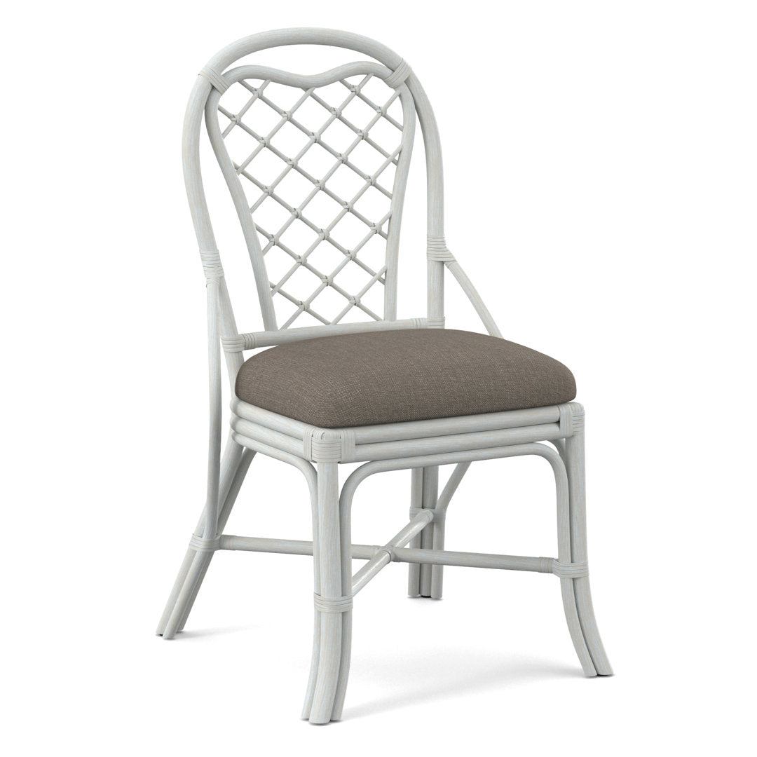 Trellis Back Side Dining Chair Braxton Culler Upholstery Color: Blue Buffalo Check; 0120-61, Frame Color: Bisque