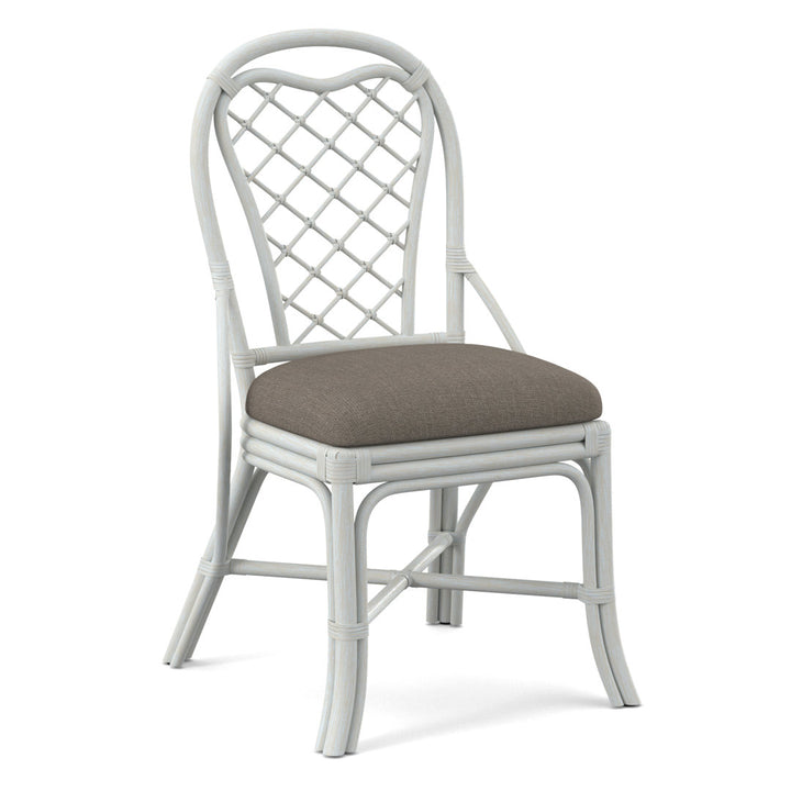 Trellis Back Side Dining Chair Braxton Culler Upholstery Color: Blue Buffalo Check; 0120-61, Frame Color: Bisque