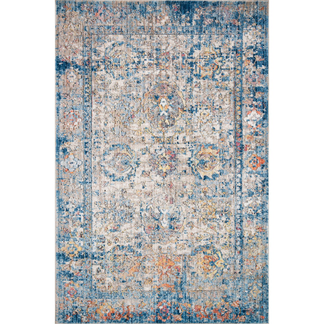 Beauviore Oriental Blue Area Rug Langley Street® Rug Size: Rectangle 2'4" x 4'