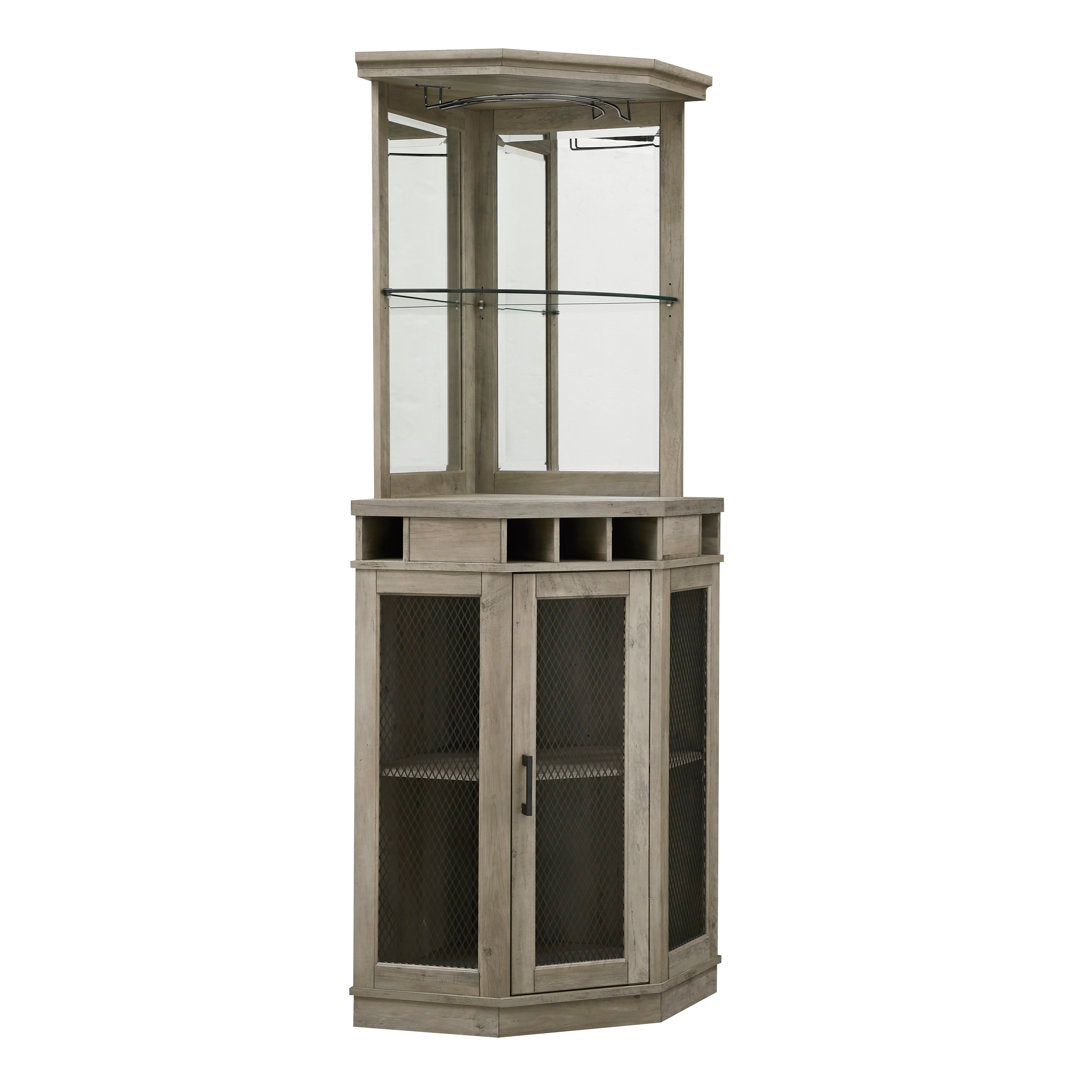 Haakenson 73" Height Corner Bar with Wine Storage Andover Mills™ Color: Stone Gray