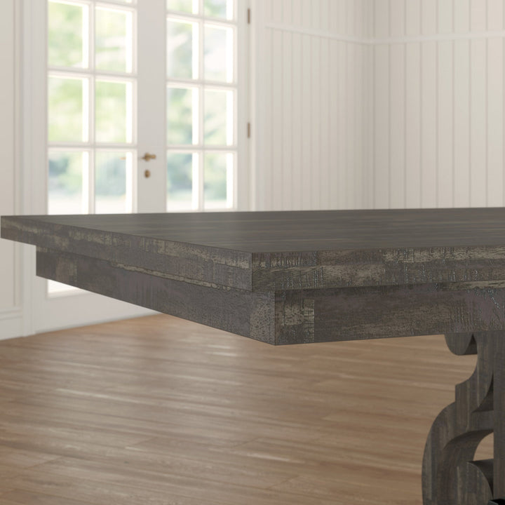 Kalysia 42'' Solid Wood Trestle Dining Table Canora Grey