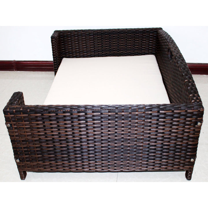Cristobal Rattan Rectangular Dog Sofa Archie & Oscar™ Size: Large (38.5" W x 26.5" D x 15" H)