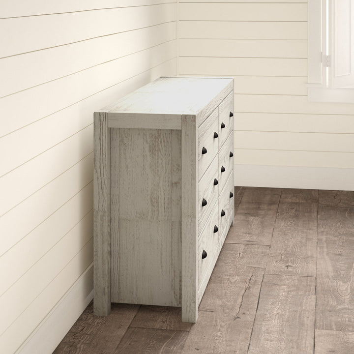 Montauk 6 Drawer Double Dresser Grain Wood Furniture Color: Rustic Off-White