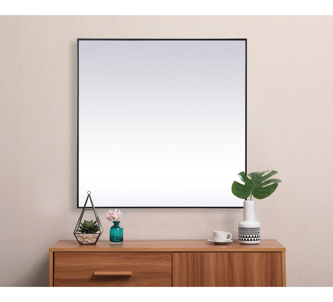 Valparaiso Accent Mirror Wade Logan® Size: 48"  x 48"  Finish: Black