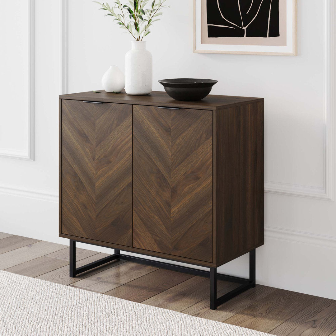 Enloe Steel 2 - Door Accent Cabinet Nathan James Color: Brown/Black