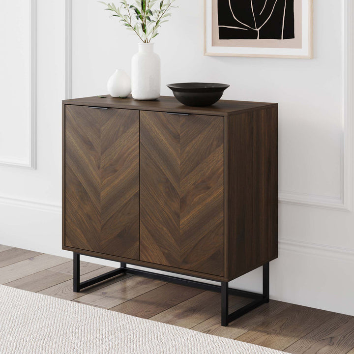 Enloe Steel 2 - Door Accent Cabinet Nathan James Color: Brown/Black