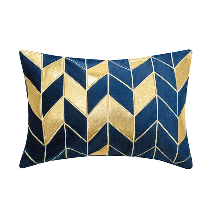 Modern Home Navy Velvet Lumbar Pillow Cover moonfairyco