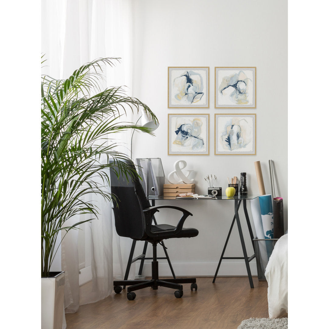 Pastel Sketches - 4 Piece Picture Frame Print Set on Paper Wrought Studio™ Frame Size: 18" H x 18" W