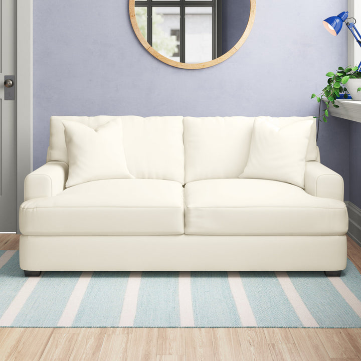 Emilio 65" Recessed Arm Loveseat With Reversible Cushions Wayfair Custom Upholstery™ Fabric: Nave Marine Performance Distressed Velvet