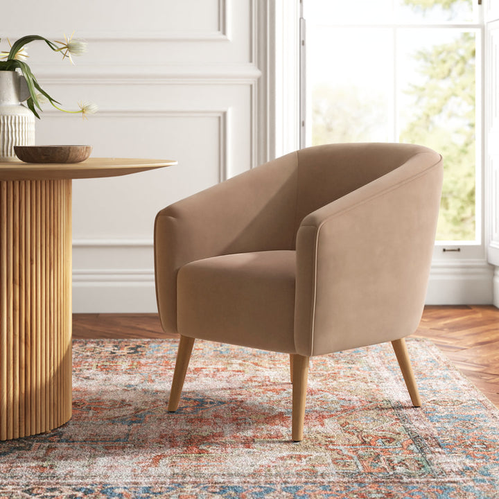Marzi Barrel Chair Joss & Main Fabric: Brown Velvet