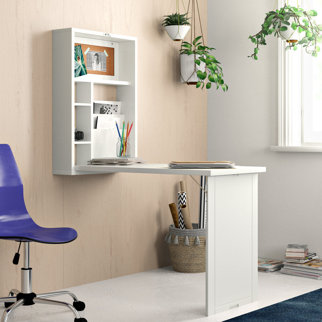 Ahian Floating Desk Latitude Run® Color: Antique White