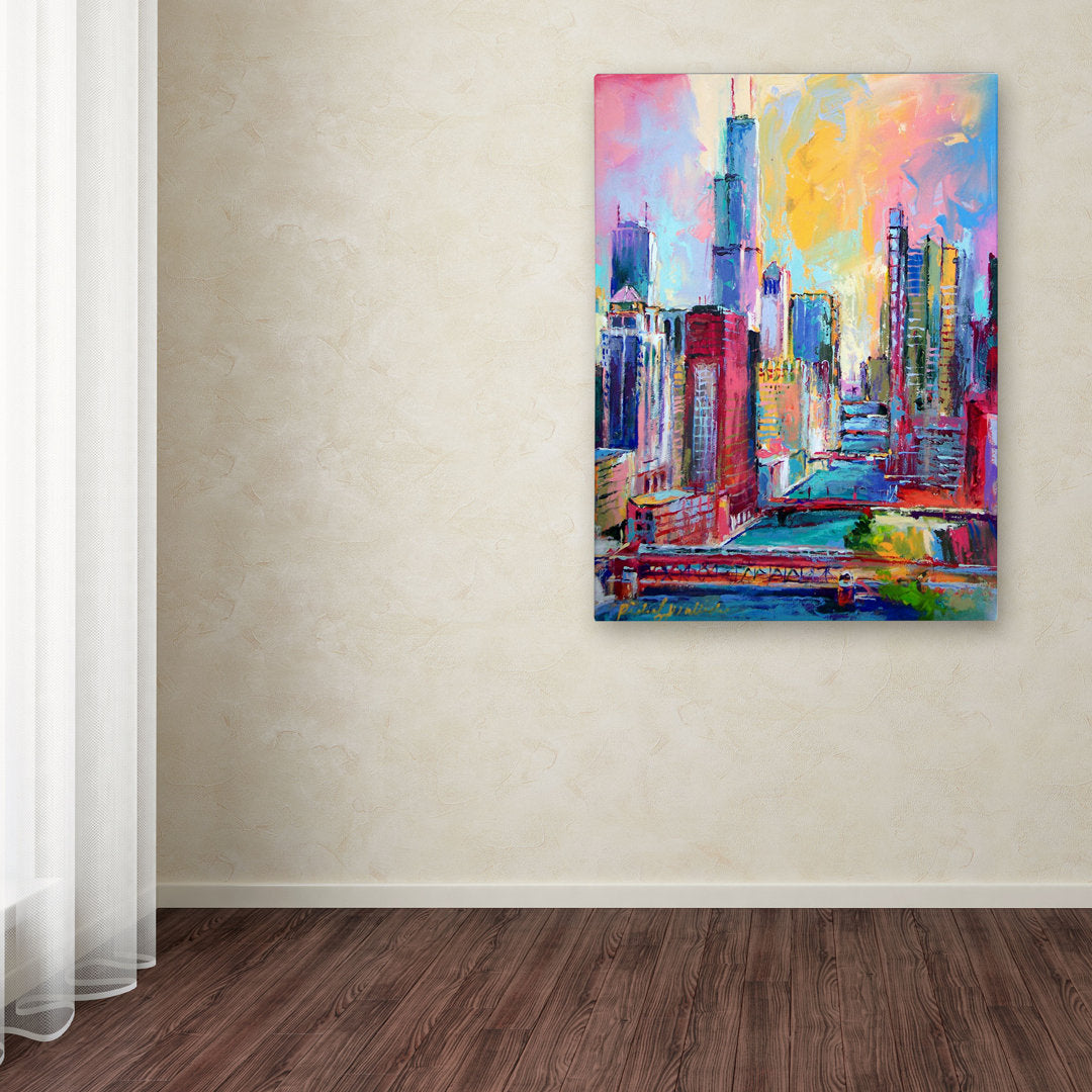 Chicago 3' Painting Print on Wrapped Canvas Ebern Designs Size: 47" H x 35" W x 2" D