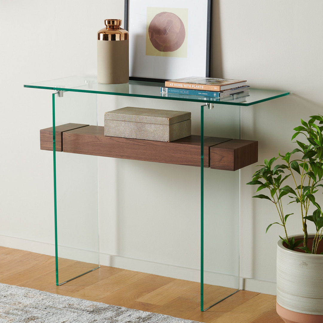 Kayley 39.4" Console Table Highland Dunes Table Base Color: Walnut