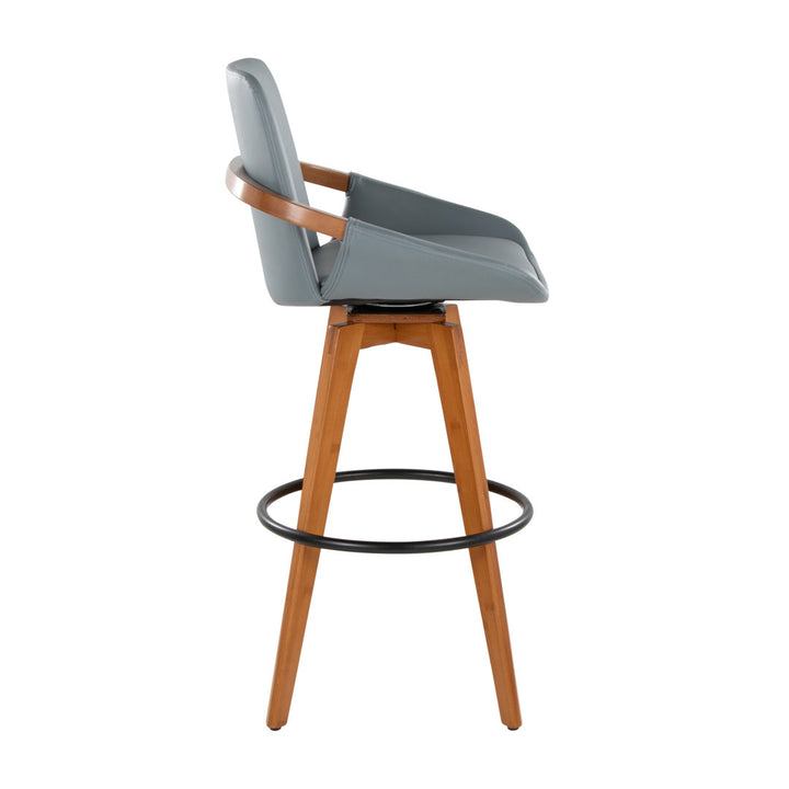 Whitacre Swivel Stool Wade Logan® Seat Height: Bar Stool (29" Seat Height), Upholstery: Gray Faux Leather