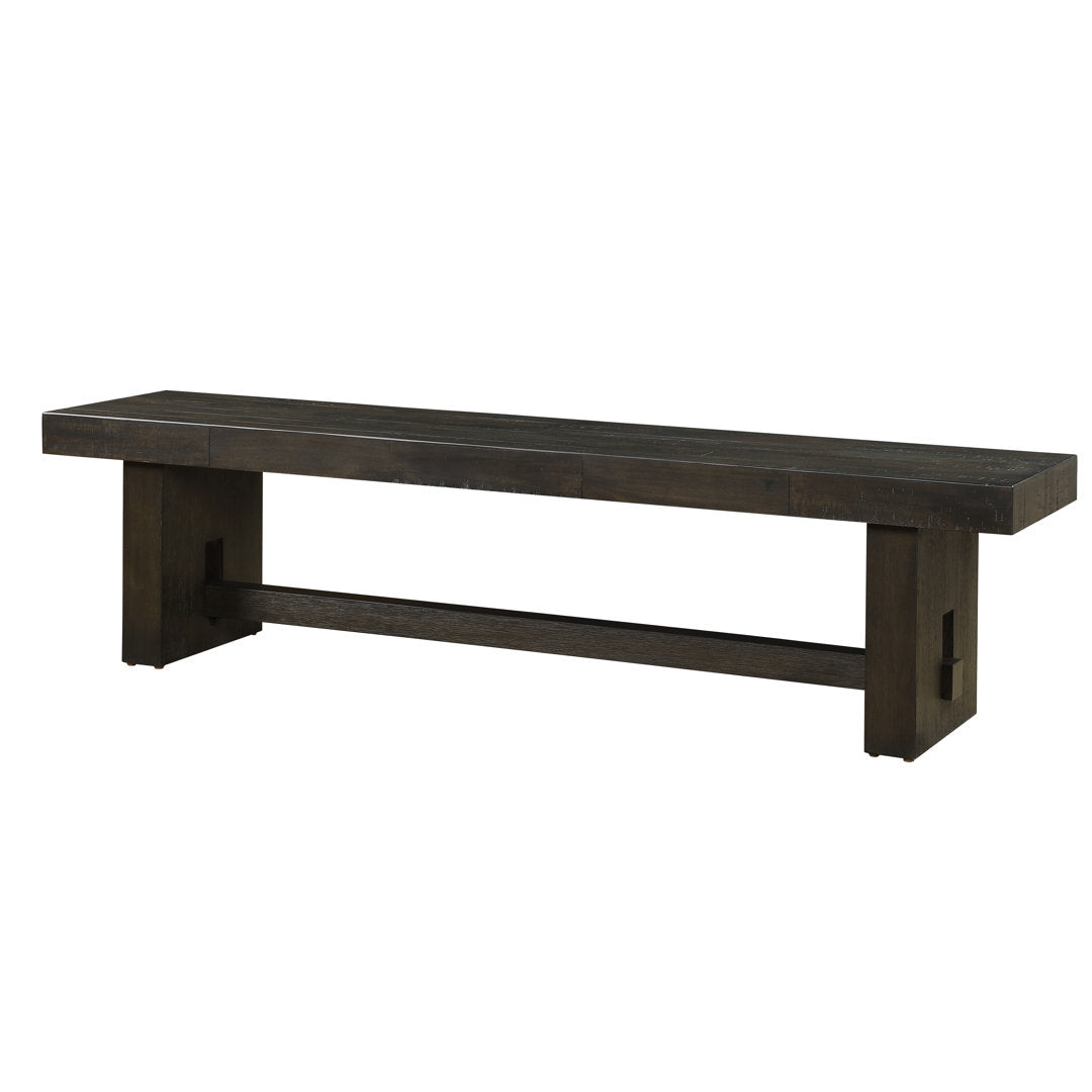 Hennig Bench in Distressed Walnut Gracie Oaks
