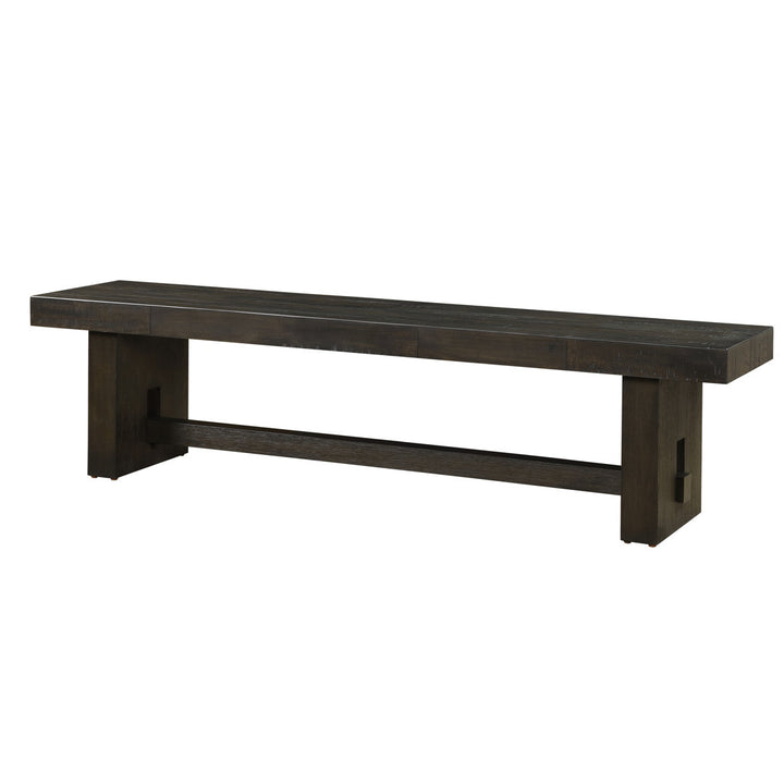 Hennig Bench in Distressed Walnut Gracie Oaks