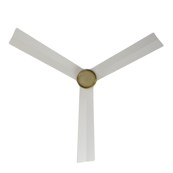 52" Smart Home Compatible 3 Blade Smart Ceiling Fan with Remote WAC Limited Fans Finish: Satin Brass with Matte White Blades, Accessories: Without Light Kit