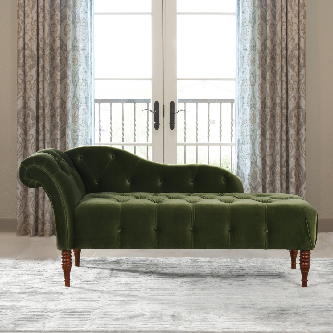 Kannon Tufted Right-Arm Chaise Lounge Willa Arlo™ Interiors Fabric: Olive Green Velvet