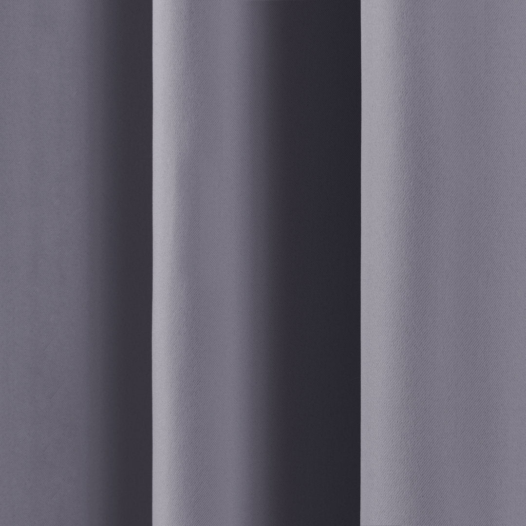 Bantam Solid Blackout Thermal Rod Pocket Curtain Panels (Set of 2) Ebern Designs Curtain Color: Gray Size per Panel: 52" W x 120" L