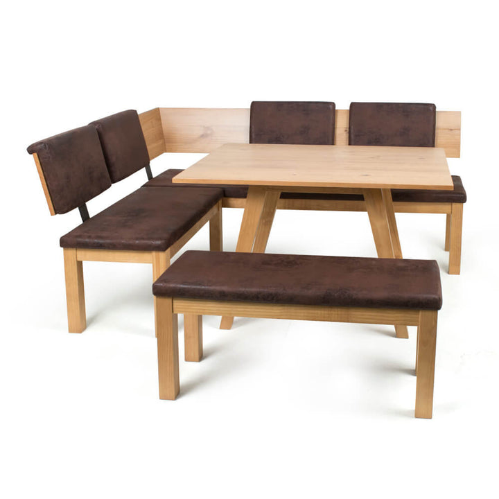 Desouza 3 - Piece Pine Solid Wood Breakfast Nook Dining Set Brayden Studio® Finish: Almond