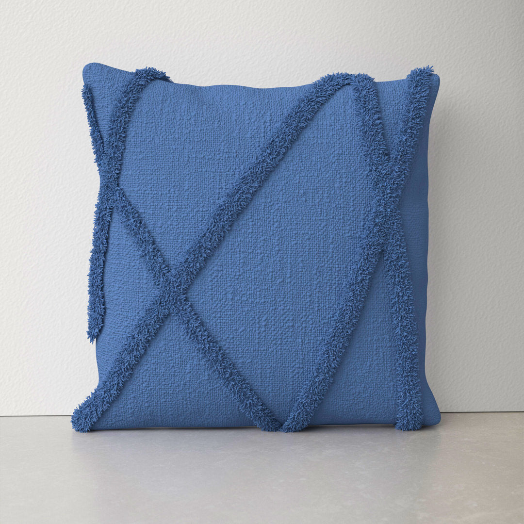 Tracey Square Cotton Pillow Cover & Insert AllModern Color: Blue Size: 24"H x 24"W Shape: Square