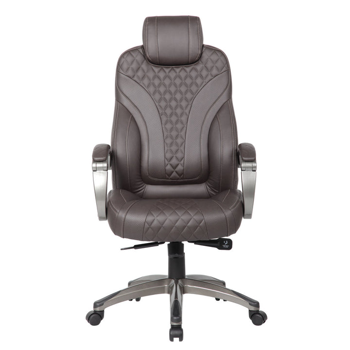 Executive Chair Boss Office Products Upholstery Color: Brown, Frame Color: Pewter