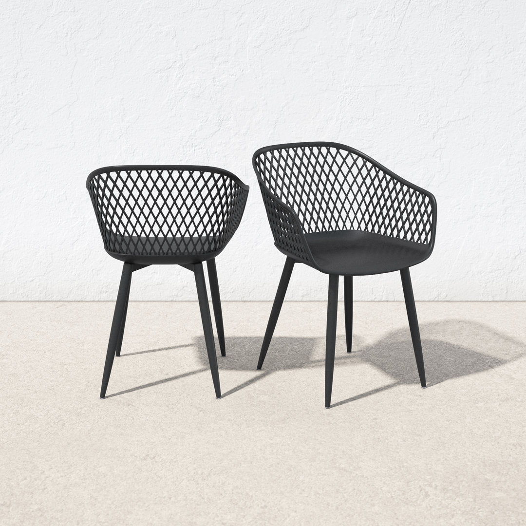 Newark Patio Dining Armchair (Set of 2) AllModern Color: Black