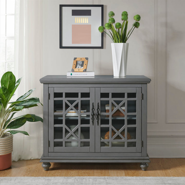 Ahmara 2 - Door Accent Cabinet Three Posts™ Color: Gray