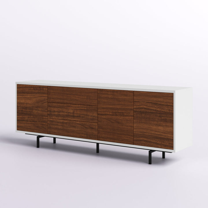 Anirvin TV Stand for TVs up to 88" Wade Logan® Color: White/Walnut/Black