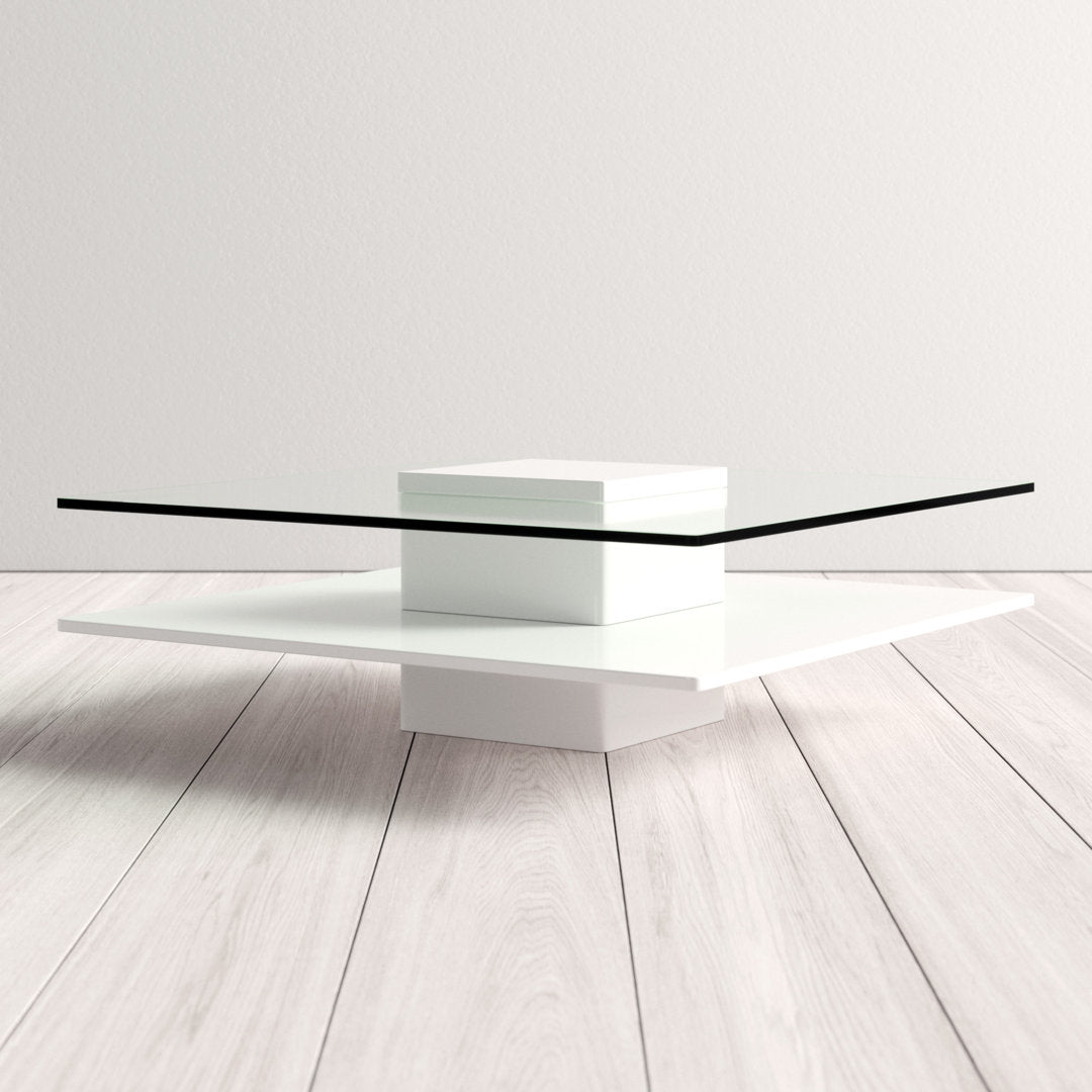 Aser Pedestal Coffee Table Wade Logan® Color: White