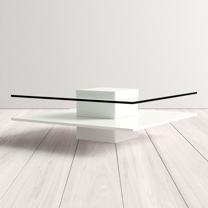 Aser Pedestal Coffee Table Wade Logan® Color: White