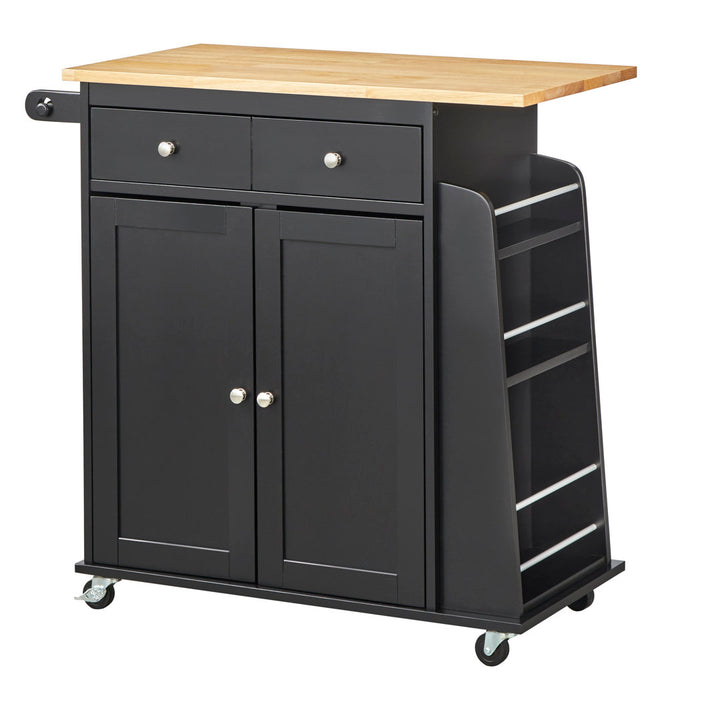 Ferraro Kitchen Cart Alcott Hill® Base Finish: Black