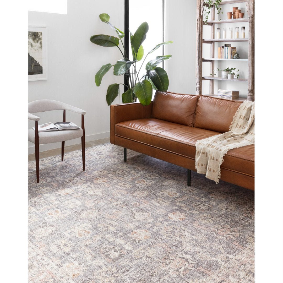 Gelo Oriental Gray/Peach Area Rug Bungalow Rose Rug Size: Round 6'