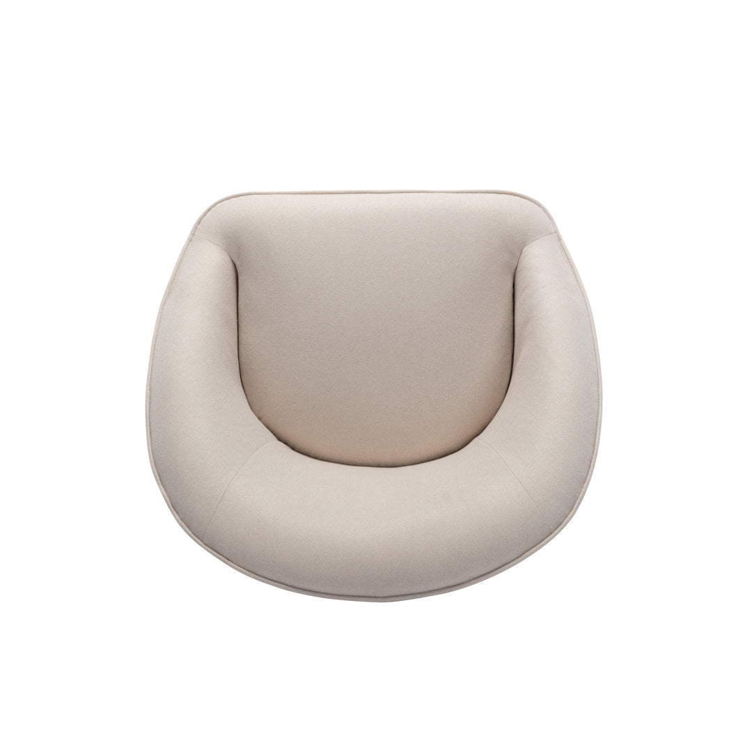 Gregory 31.9" W Polyester Swivel Barrel Chair Sand & Stable™ Fabric: Cream 100% Polyester