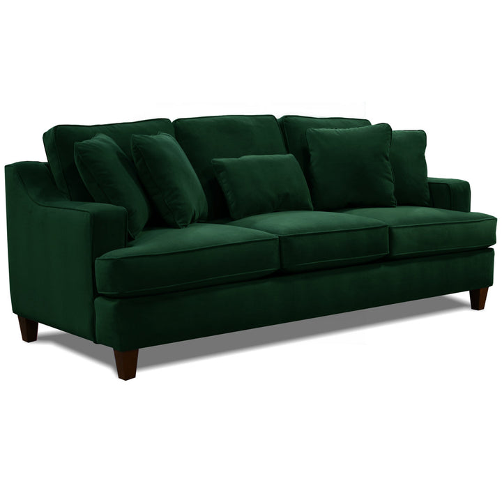 Sonny 91" Recessed Arm Sofa with Reversible Cushions Wayfair Custom Upholstery™ Fabric: Bella Hunter Velvet
