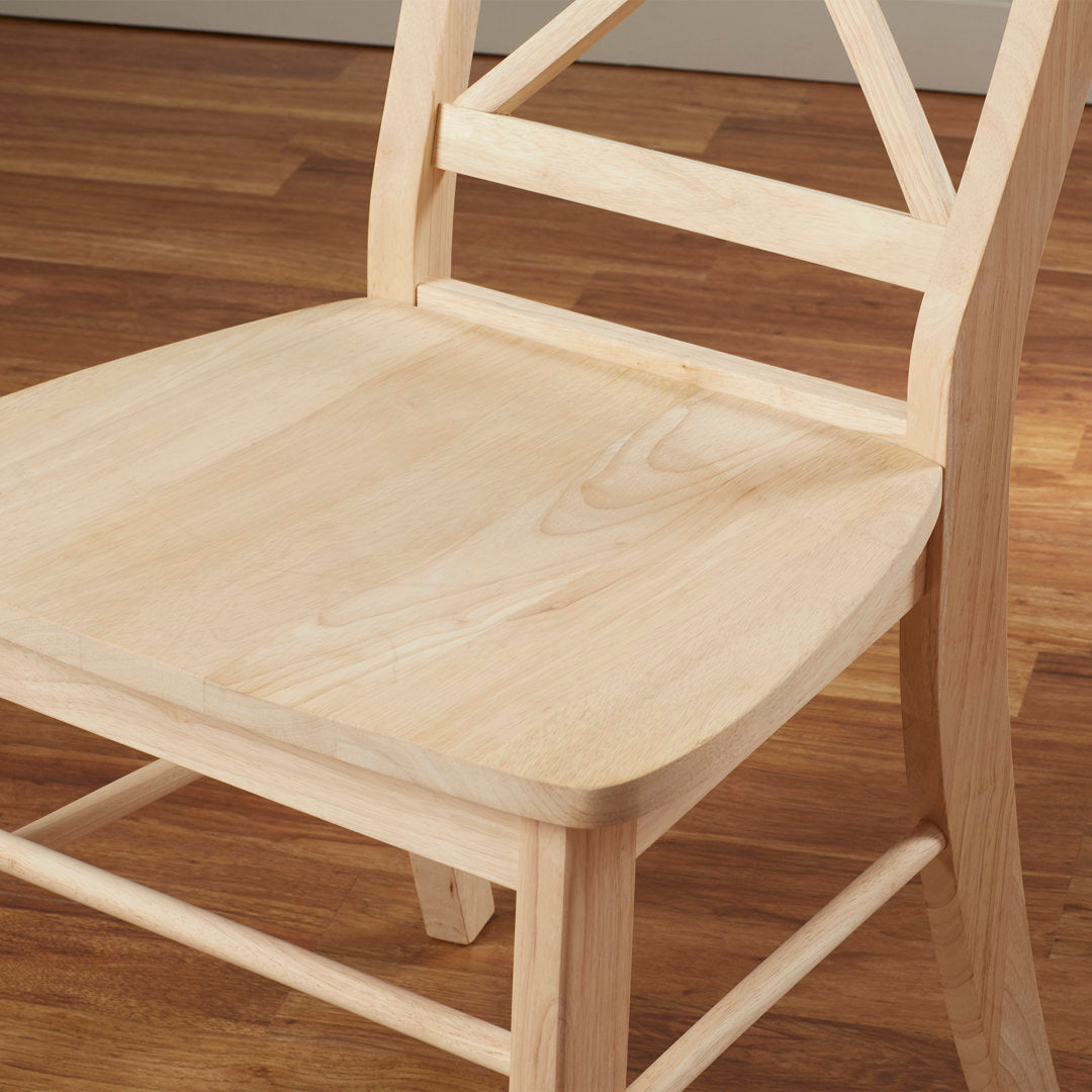 Solid Wood Cross Back Side Chair (Set of 2) August Grove® Color: Unfinished