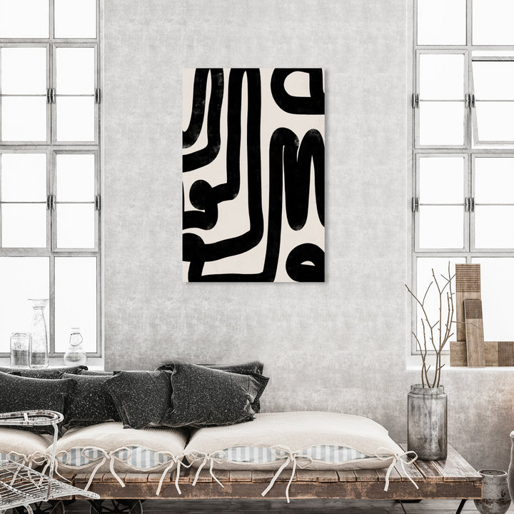 Modern Bold Brush Stroke Lines - Graphic Art on Canvas Oliver Gal Size: 45" H x 30" W Format: Wrapped Canvas