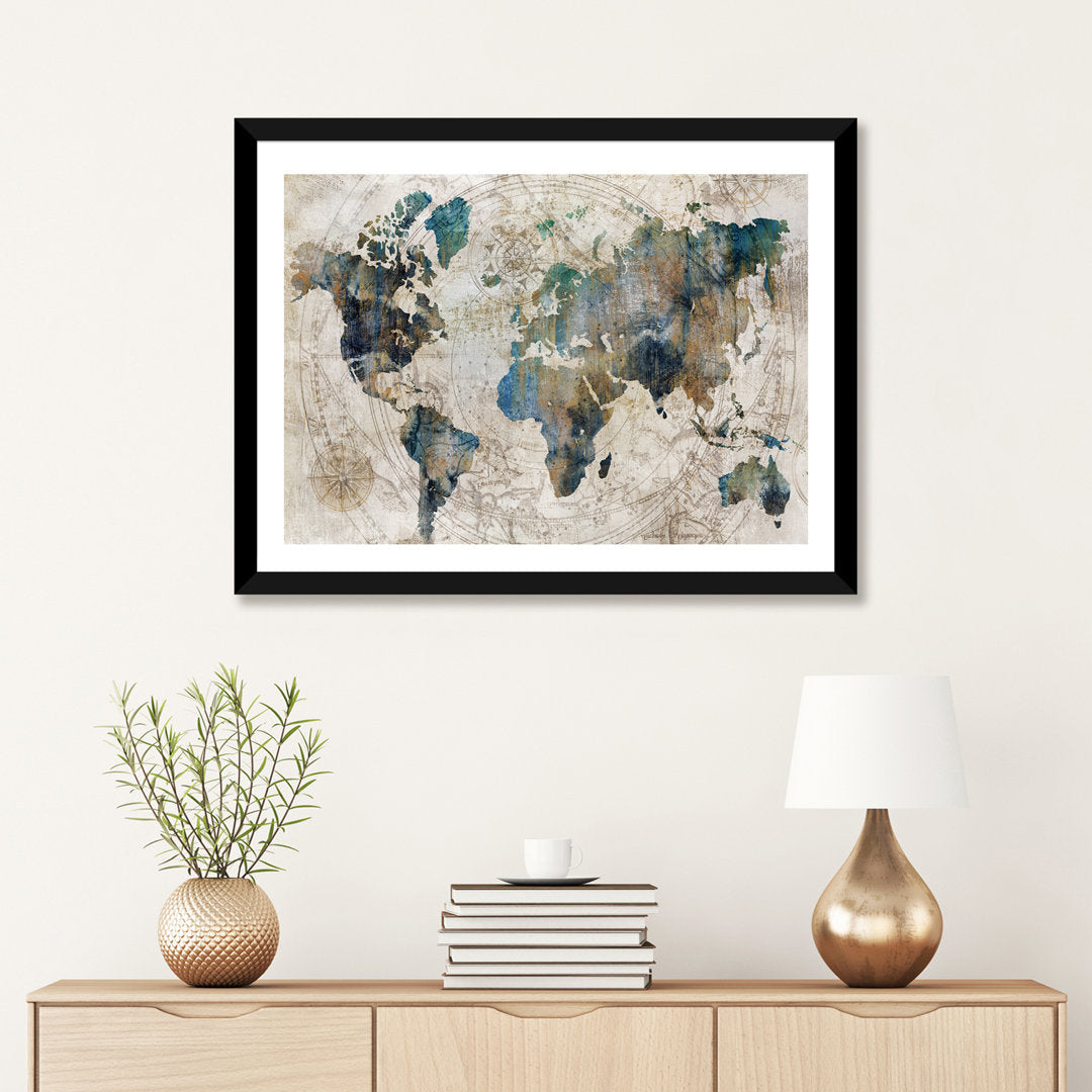 Celestial Map by Isabelle Z - Painting Print The Twillery Co.® Size: 24" H x 32" W x 1" D Format: Black Framed Paper